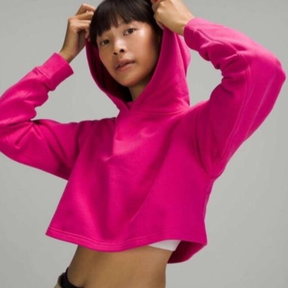 Lululemon All Yours Cropped Hoodie in Sonic Pink size 6